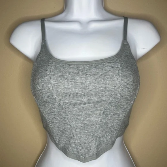Colsie Grey Corset Top - Picture 1 of 3